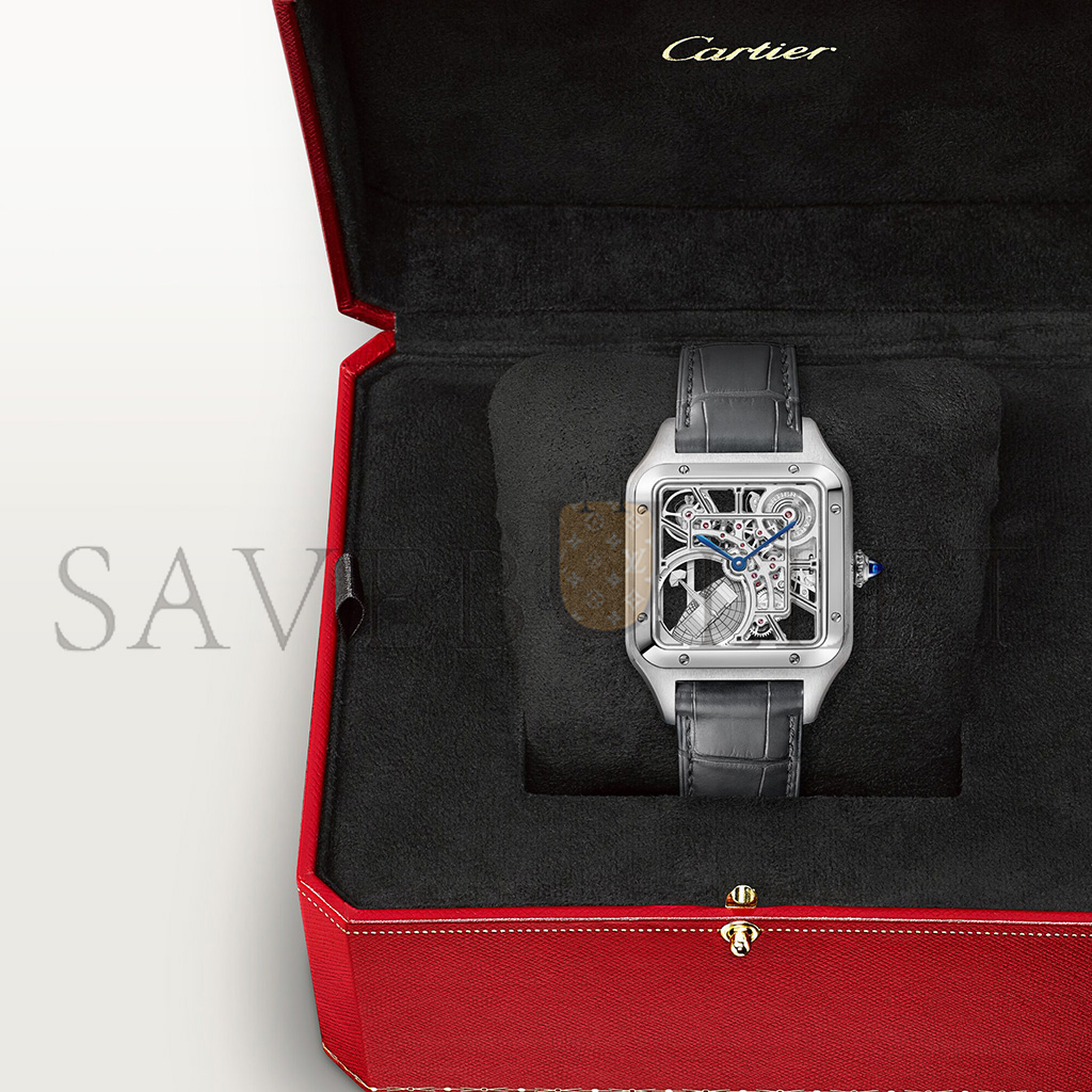 Ca*t*er santos-dumont skeleton watch with micro-rotor whsa0032